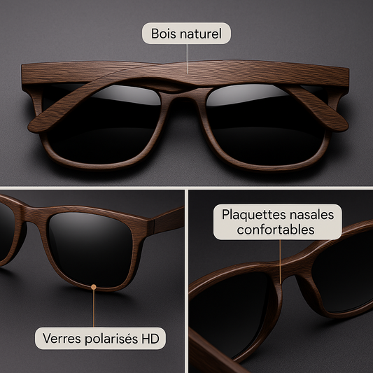 Lunettes en bambou naturel – Élégance & Protection